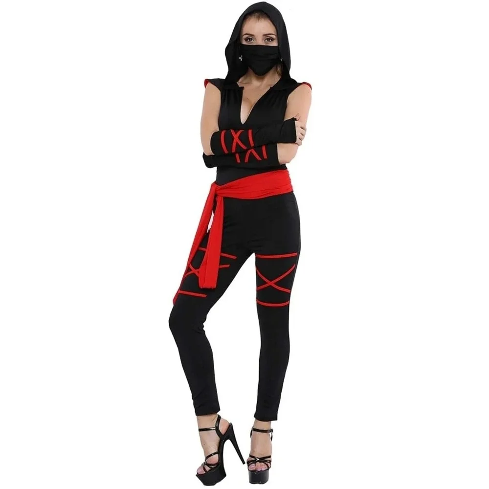 Colorful House Black Ninja Adult Women's Halloween Costume Size XL 5‎ pieces